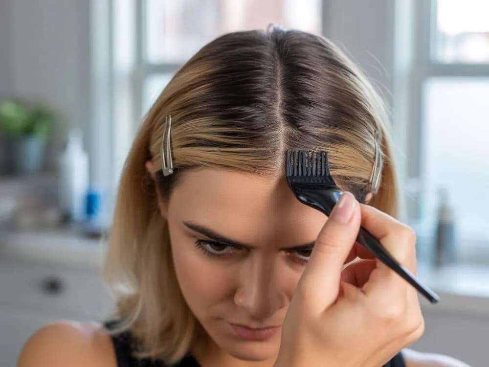 Jak skutecznie farbować odrosty przy pasemkach bez efektu pasiastych włosów